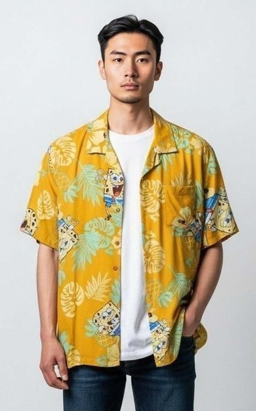 Nickelodeon SpongeBob SquarePants Size XL Rayon Shirt